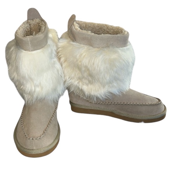 Rampage Westie Faux Fur and Suede Fleece Lined Leather Boots Size 6 - Picture 2 of 11